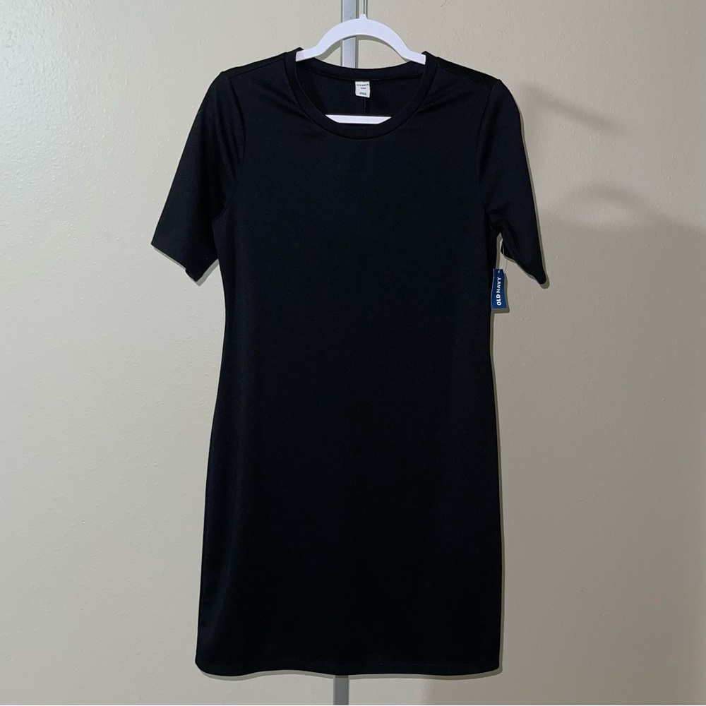 Old Navy Black Short Sleeve Crewneck Dress, NWT, Size S